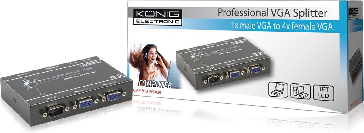 König CMP-SPLITVGA20 video splitter VGA