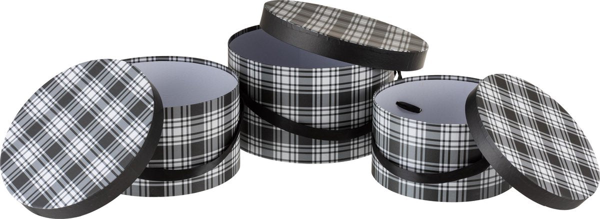 J-Line Set Van 3 Dozen Ruit Papier Wit/Zwart