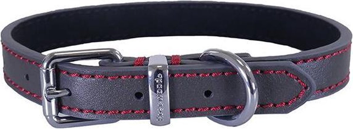 Rosewood halsband voor hond  leer donkergrijs 25-35