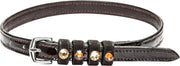 RelaxPets - Imperial Riding - Sporenriempjes - Kwaliteitsleer - Lakleer - Strass Steentjes - Brown Croco - 52 cm