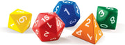 Set met vijf jumbo foam veelvlakkige dobbelstenen Learning Resources LER 7694
