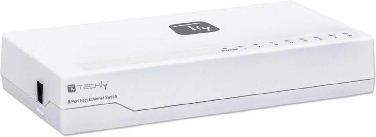 Techly I-SWHUB-080TY netwerk-switch Unmanaged Fast Ethernet (10/100) Wit