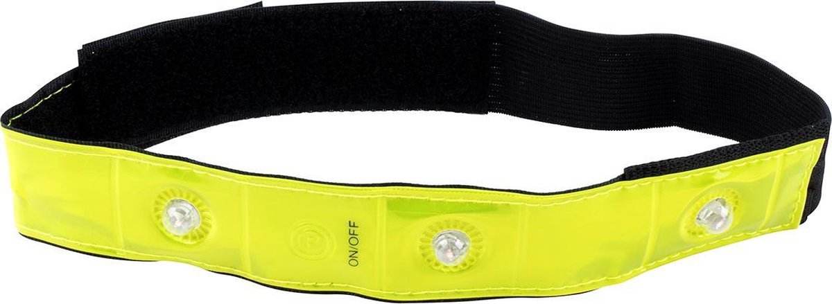 Fit Essentials - Reflecterende armband - Verstelbaar - LED - Geel / zwart