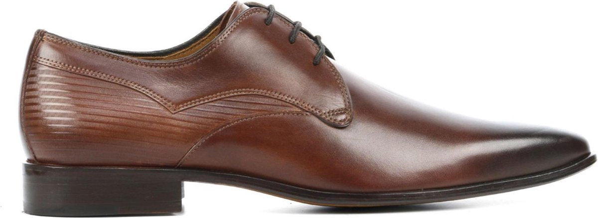 Giuseppe Maurizio Mannen Leren Veterschoenen / Herenschoenen  -1710 - Cognac - Maat 39