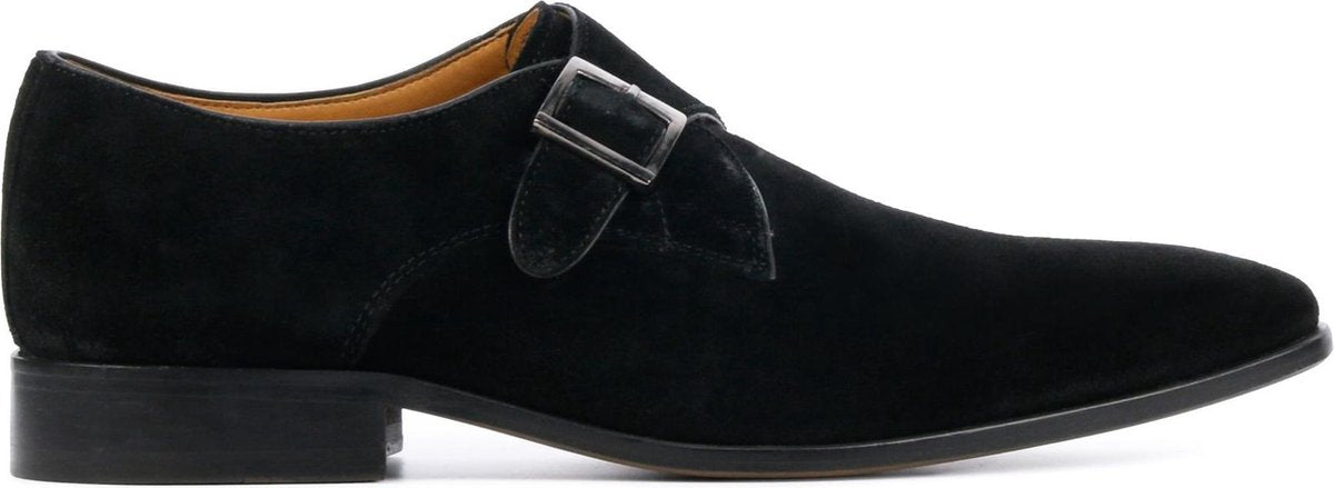 Giuseppe Maurizio Mannen Suède Gespschoenen / Herenschoenen / Instapper G3011 - Zwart - Maat  43