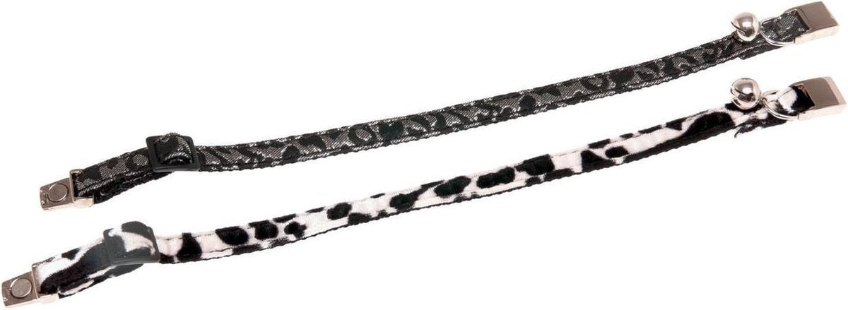 Cat collar magnetic buckle black and silver