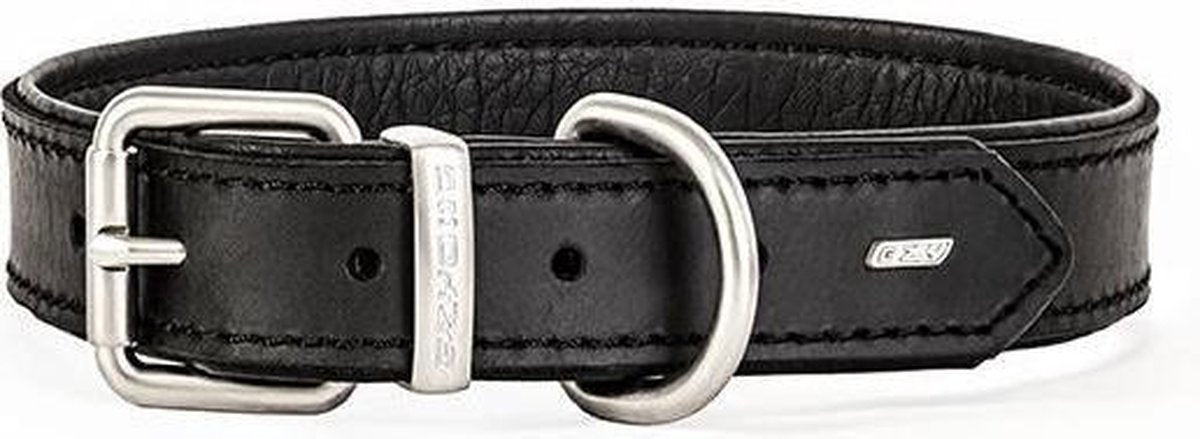 Oxford Leren Hondenhalsband - Classic - Large Zwart