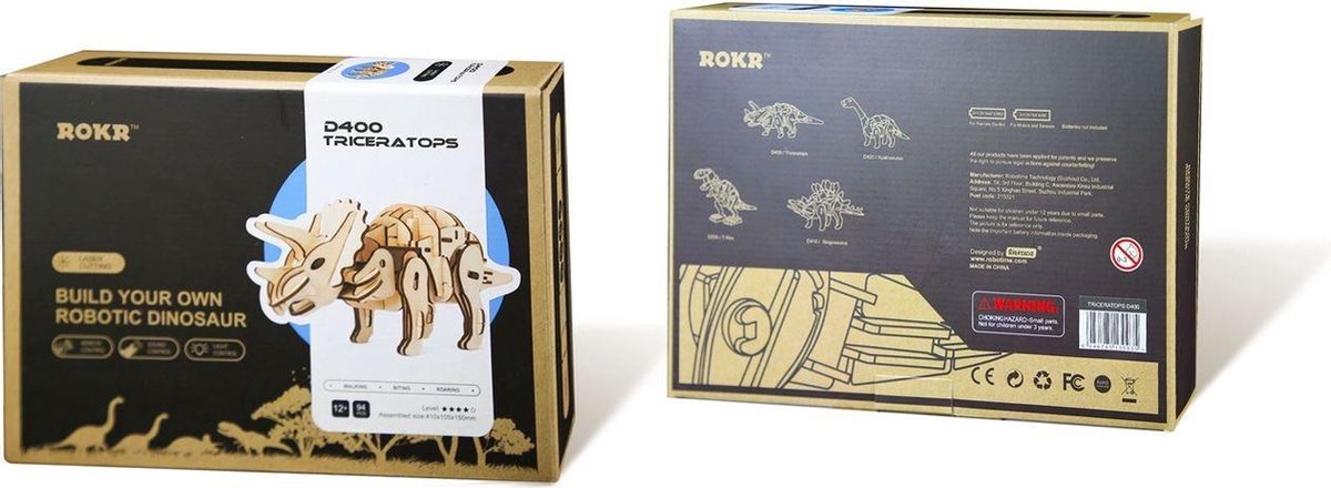 Robotime Triceratops D400 - Houten Modelbouw - R/C