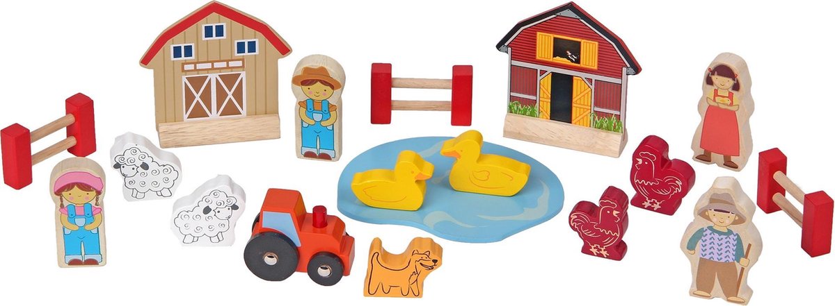 Mentari - Houten treinbaan uitbreidingset boerderij (universeel)