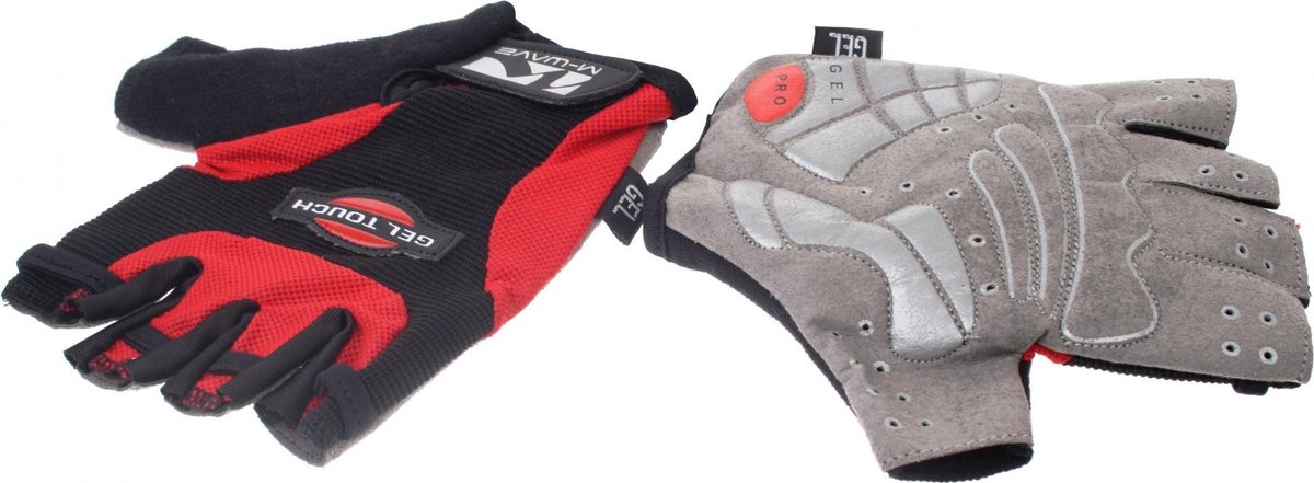 M-wave Gel - Fietshandschoenen - Rood/Zwart - Maat XL