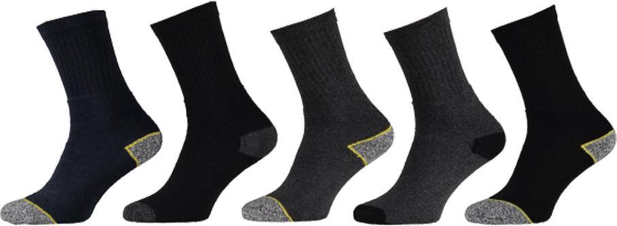 Werksokken - Sokken heren - Sokken dames - Unisex - Assorti - Maat 39/42 - 5 paar