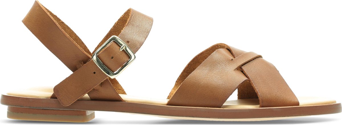 Clarks Willow Gild Dames Sandalen - Tan Leather - Maat 39
