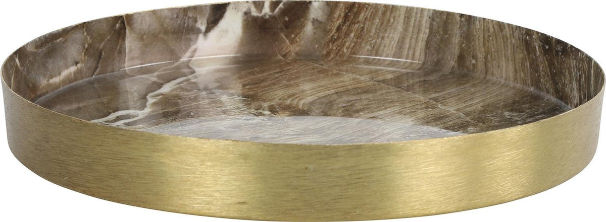 Countryfield Dienblad Marble 12 X 2 Cm Staal/nikkel Goud
