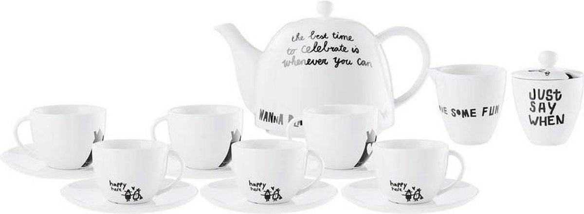 vtwonen theeset Happy (set van 9)