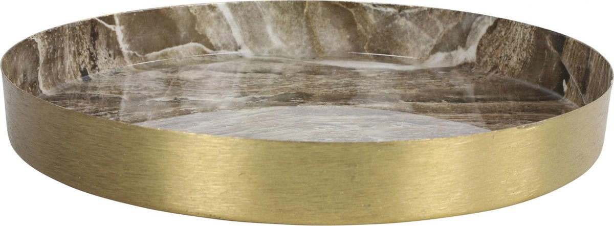 Countryfield Dienblad Marble 25 X 3 Cm Staal/nikkel Goud