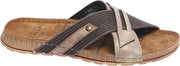 Venice Heren Bruine slipper leren voetbed - Maat 46