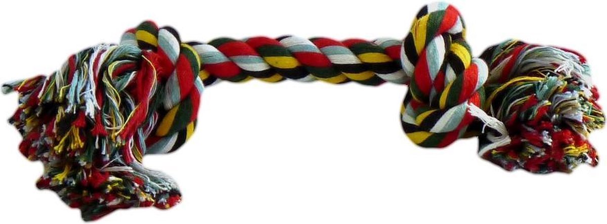 Katoen flossy speelgoed 2 knopen 90gr 25cm