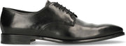 Manfield - Heren - Zwarte leren veterschoenen - Maat 41