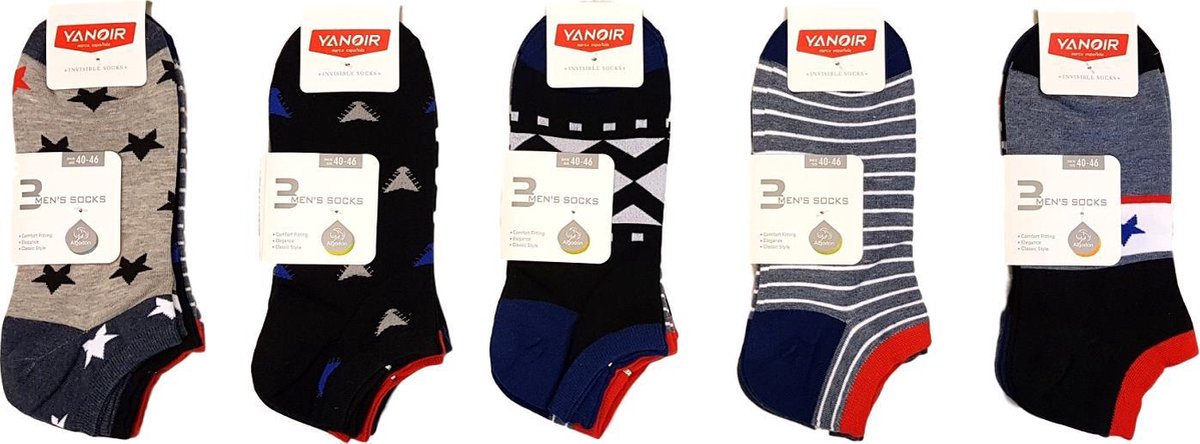 katoenen fantasie sneaker sokken mega multipack 15 paar maat 40-46