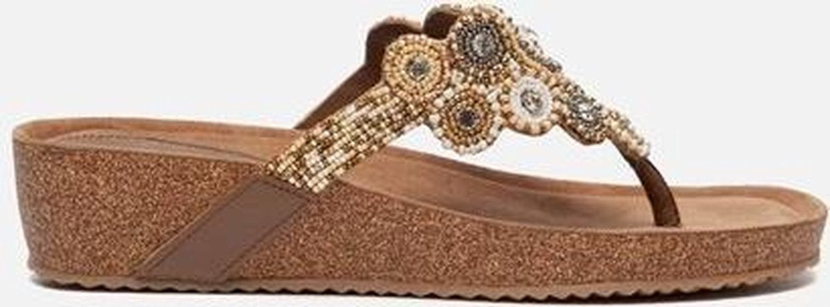 Lazamani Slippers taupe - Maat 39