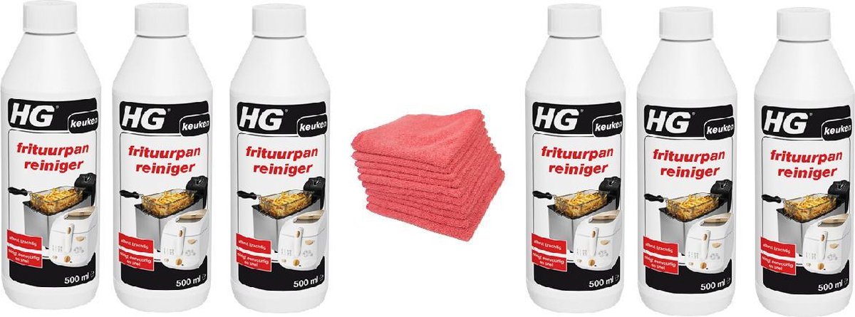 HG frituurpan reiniger Doos 6 Stuks + 10 Microvezeldoeken