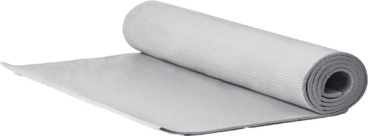 Yogamat/fitness mat grijs 170 x 60 x 0.3 cm - Sportmat/pilatesmat - Thuis sporten