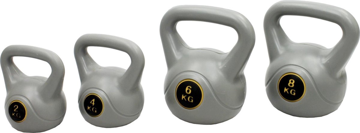 MaxxToys PVC Kettle Bell - set van 4 Kettlebell - 2 - 4 - 6 - 8 kg