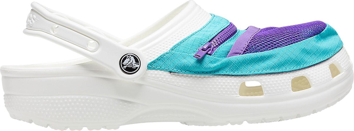 Crocs Instappers - Maat 38 - Unisex - wit/lichtblauw/paars 38-39