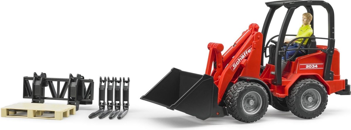 Schaffer compact voorlader met accessoires Bruder