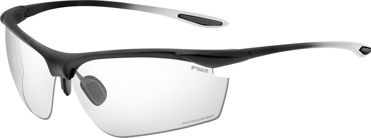 R2 Peak Fietsbril - Sport Zonnebril - Meekleurende Glazen Zwart/Wit