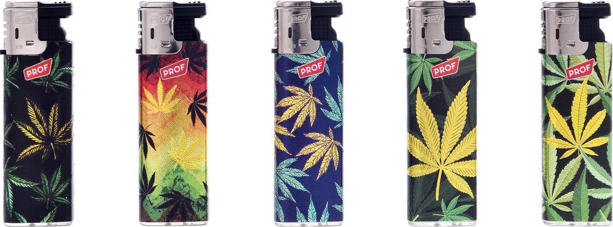 Slidecap aanstekers - Lighters - Prof - 50 stuks - Blad design