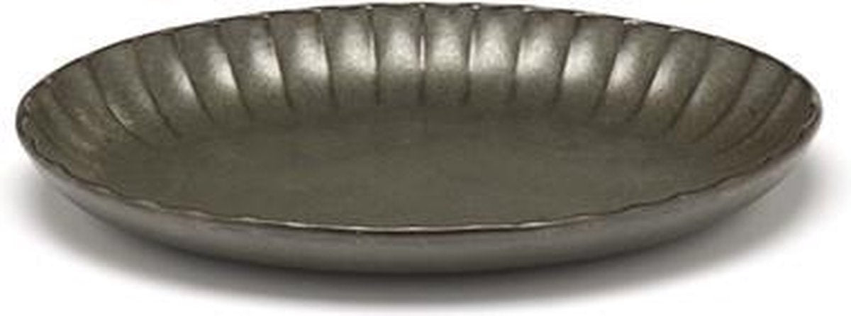 Serax Sergio Herman Inku schaal ovaal geribbeld 22x15.4x2.7 groen