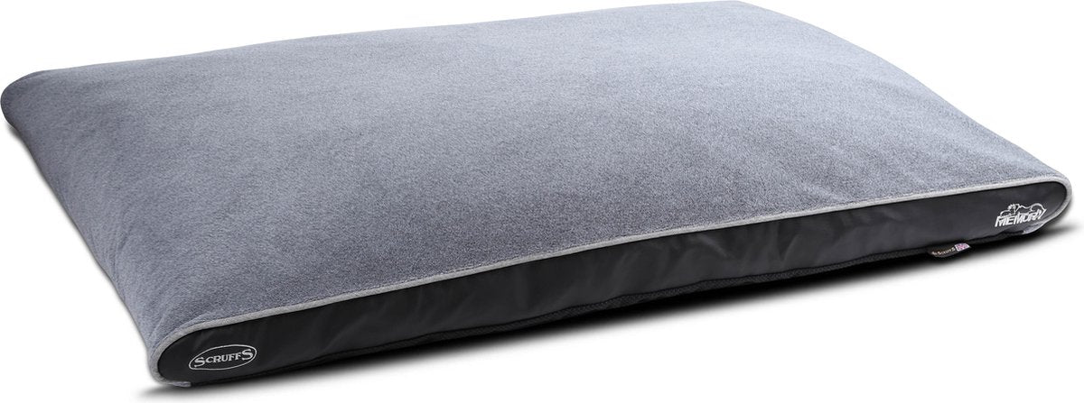 Scruffs Chateau Memory Foam Plush - Hondenkussen - L - 120 x 75 cm - Grijs