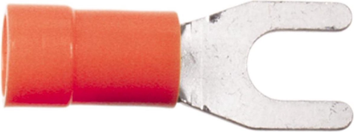 Vork Kabelschoen Rood 0.5 - 1.0 mm² / Breedte 4.0 mm (100 stuks)