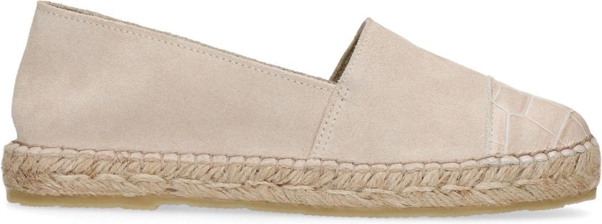 Sacha - Dames - Beige espadrilles met croco detail - Maat 40
