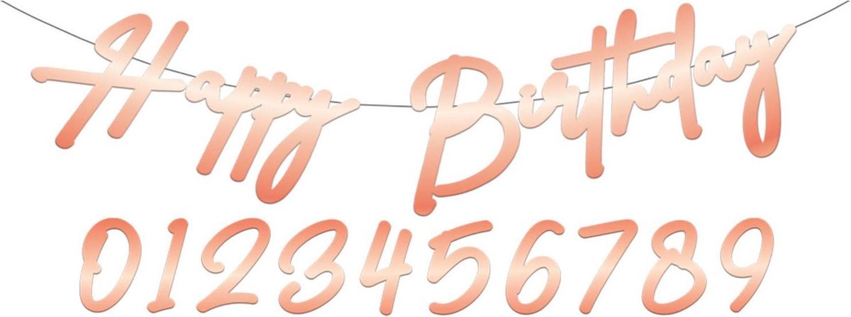 Happy Birthday Letterslinger Rosé Goud 1m