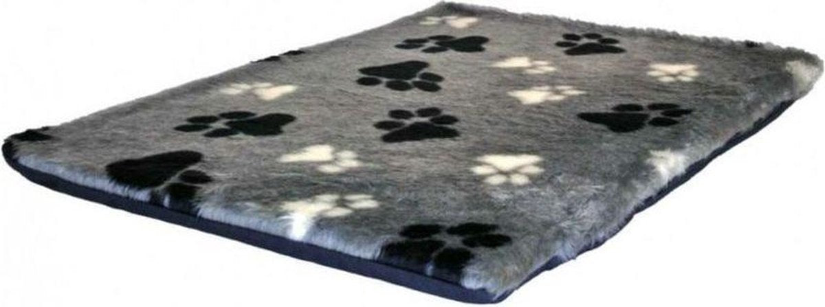 Benchkussen Teddy grijs met poot afdruk 50x35x4 cm