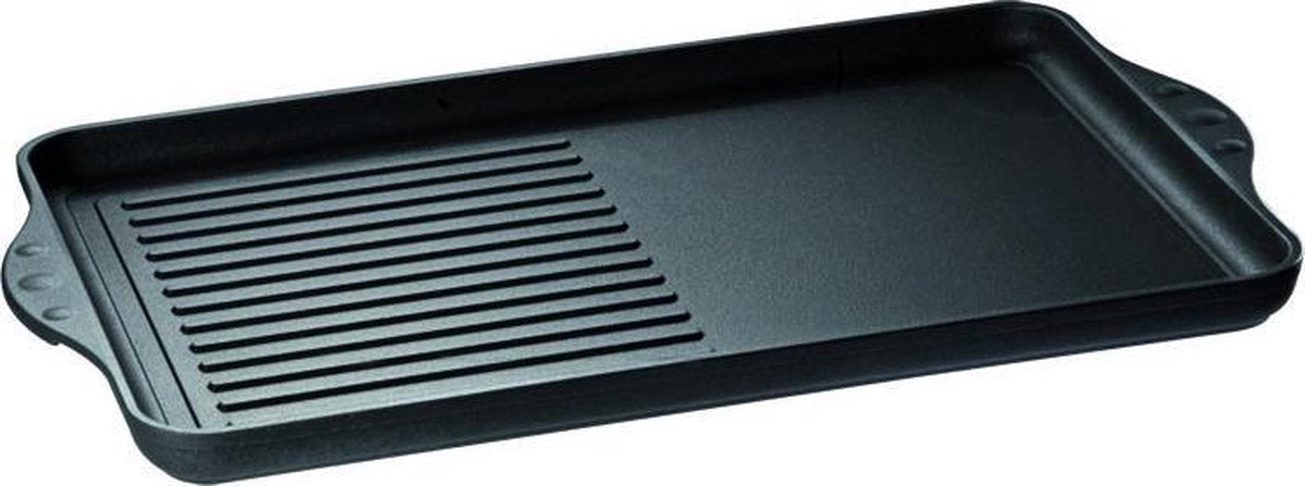 Eurolux by Solinger 100% gerecycled aluminium grillplaat half geribbeld 43 x 28 x 2
