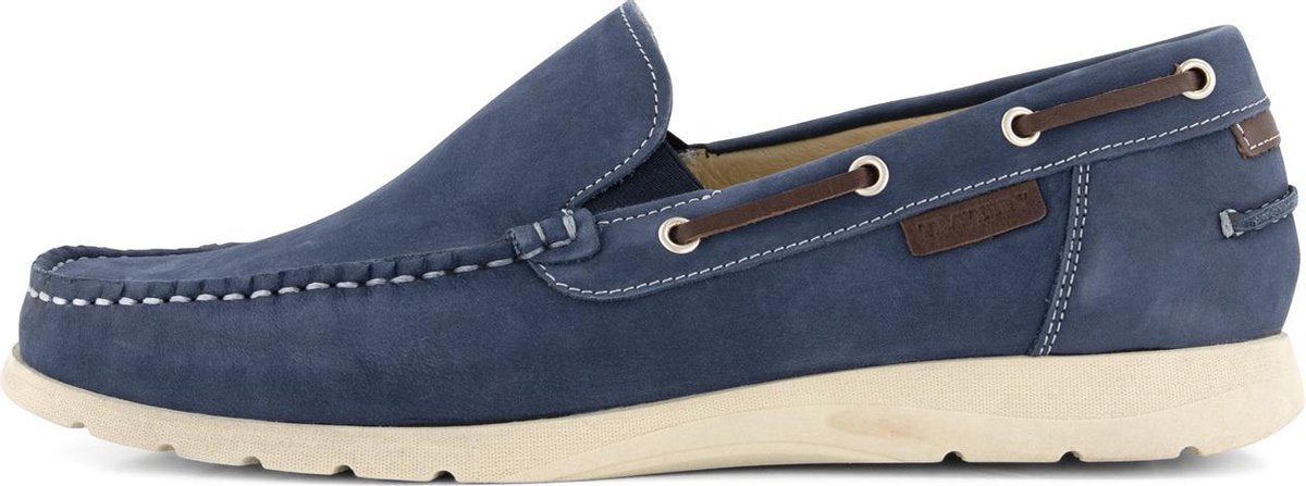 Travelin Seatown - Heren Instappers - Leren Moccasins - Blauw - Maat 45