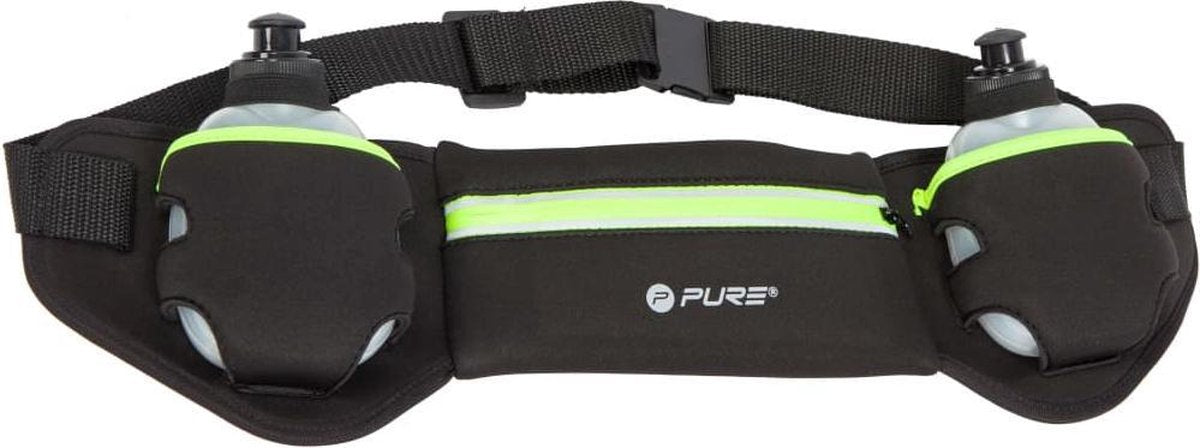 Pure2Improve Hardloopriem met 2 flesjes zwart en geel