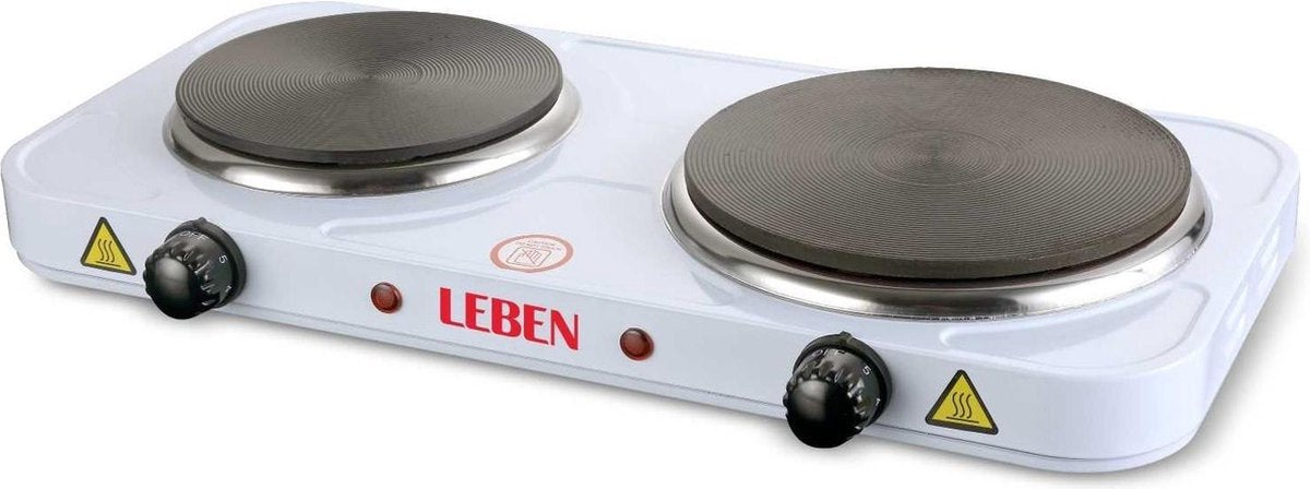 Leben dubbele kookplaat - grijs - 1500 watt