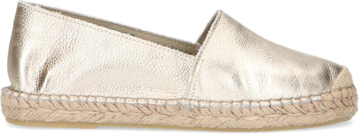 Manfield - Dames - Gouden leren espadrilles - Maat 37