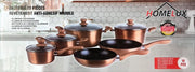 Homelux - 10 delige - pannenset - koper kleurig.