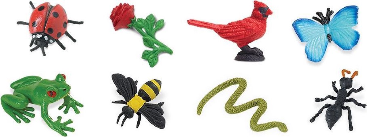 Safari Mini-figuren Good Luck Tuin 2 Cm Rubber 8 Stuks