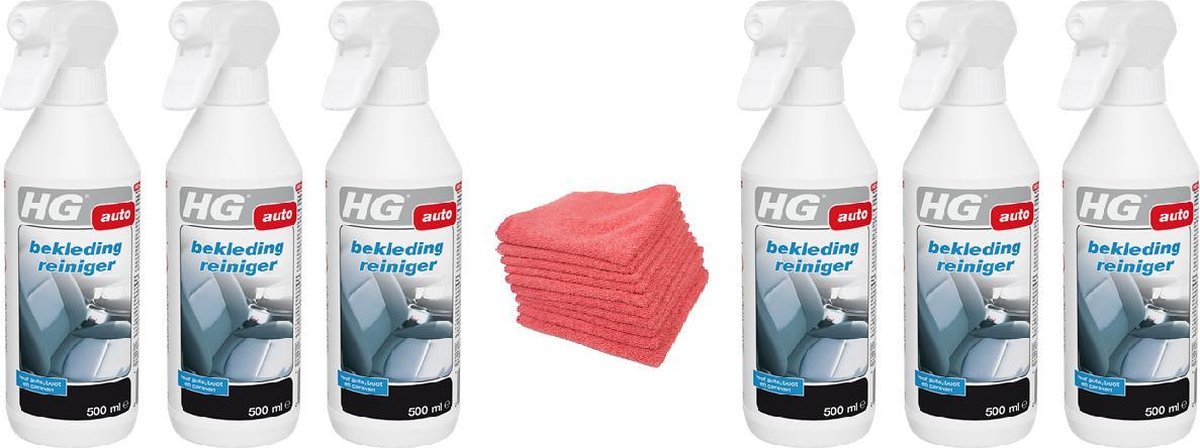 HG bekleding reiniger Doos 6 Stuks + 10 Microvezeldoeken