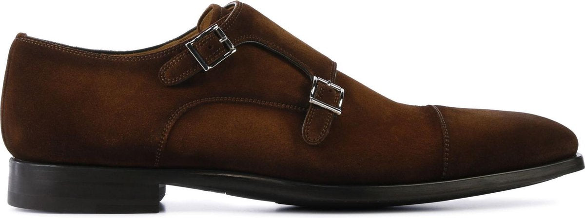 Magnanni Mannen Suède Gespschoenen / Herenschoenen / Instapper 16016 - Cognac - Maat  44.5