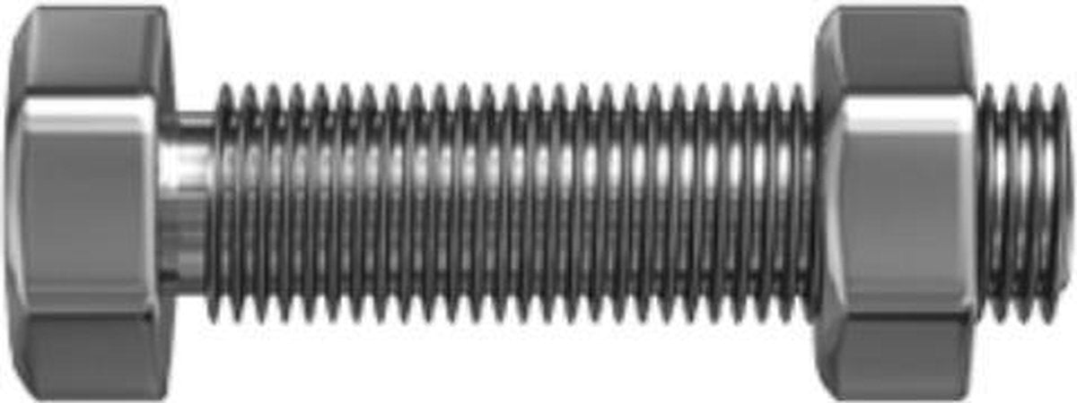 Zeskantbout met moer M6x40 per 50 gegalvaniseerd