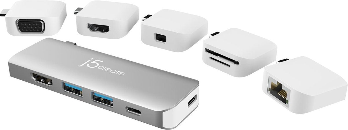 j5create JCD389 ULTRADRIVE Kit USB-C Multi-Display Modular Dock - thuiswerken
