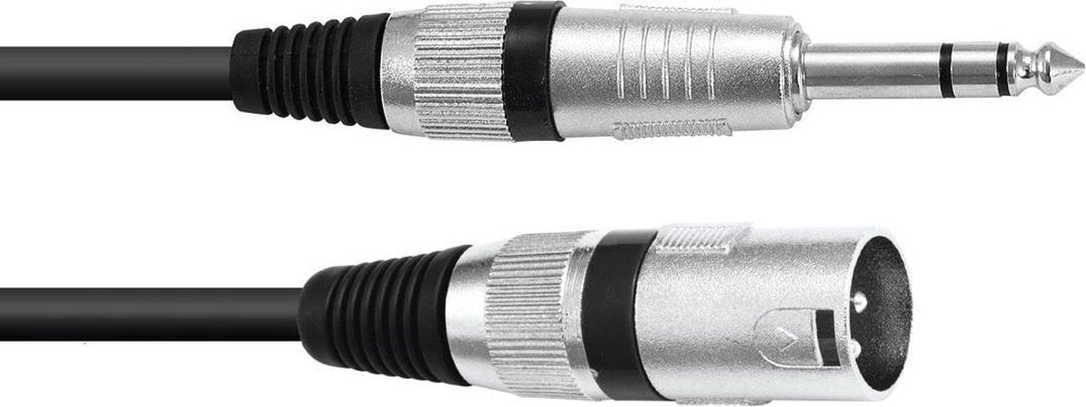 XLR Adapterkabel [1x XLR-stekker 3-polig - 1x Jackplug male 6.3 mm (stereo)] 2.00 m Zwart Omnitronic
