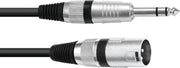 XLR Adapterkabel [1x XLR-stekker 3-polig - 1x Jackplug male 6.3 mm (stereo)] 2.00 m Zwart Omnitronic